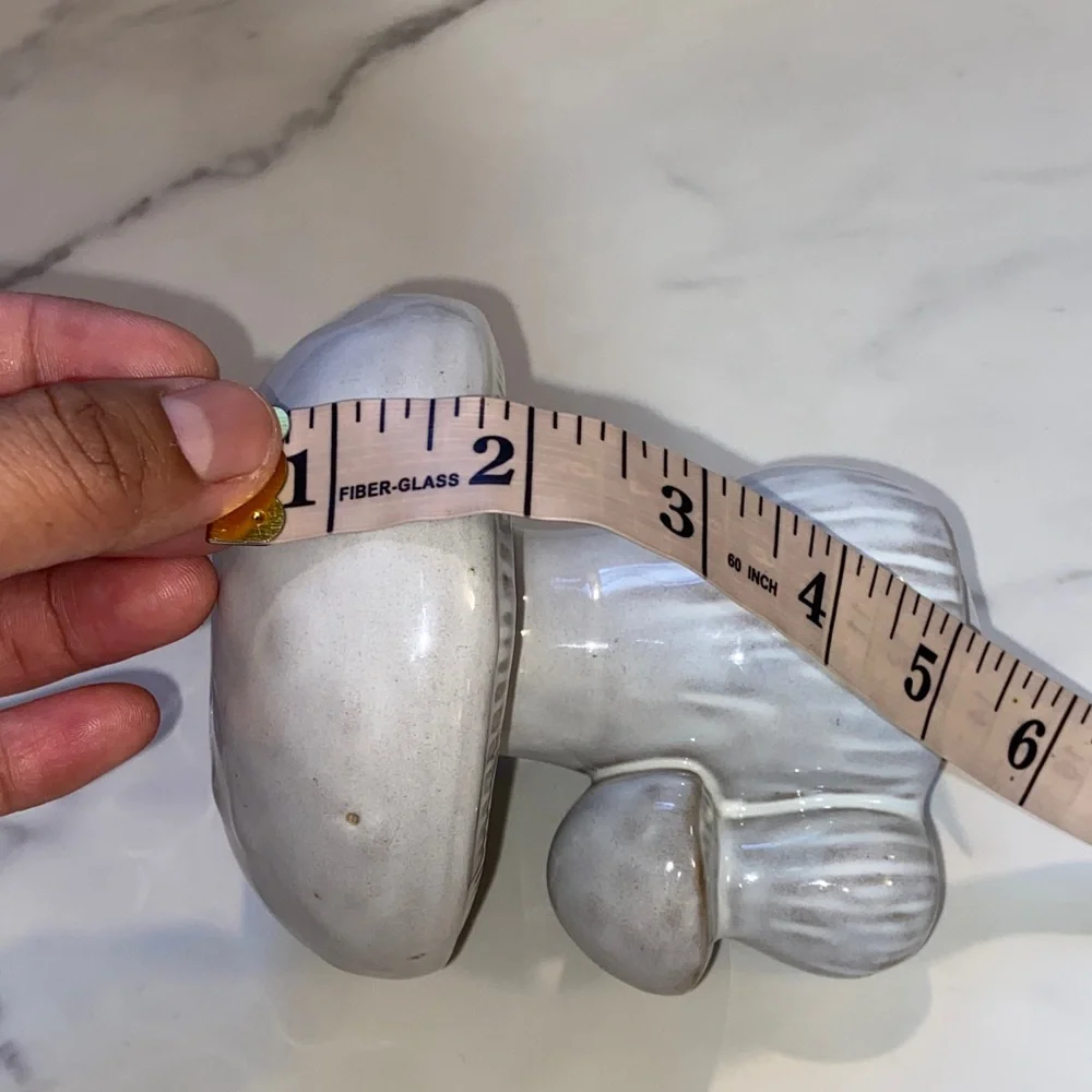 Ceramic Mushroom Sculpture Candle Holder- White and Gray